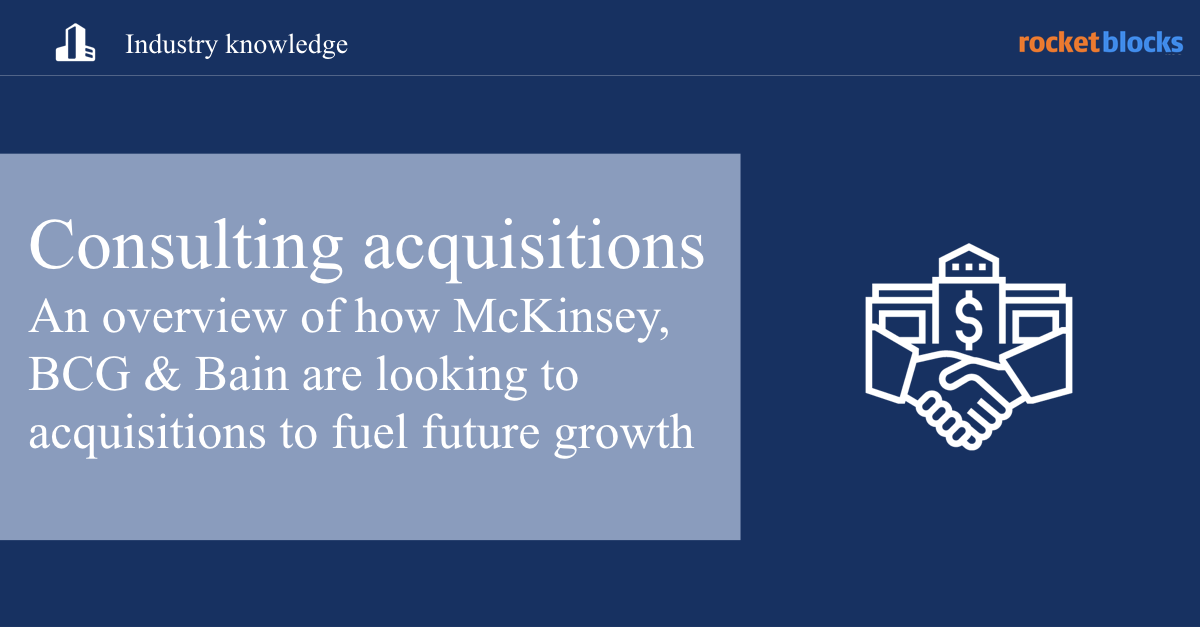 An overview of how McKinsey, BCG and Bain are fueling growth with acquisitions