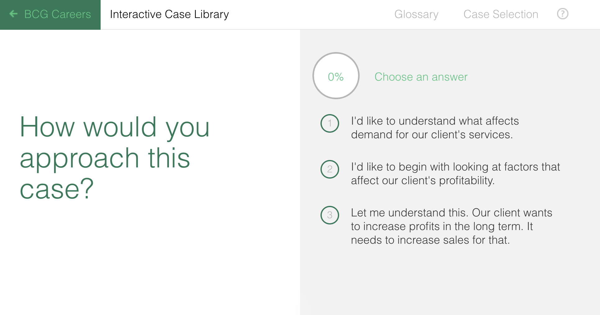 Example question from new BCG online test
