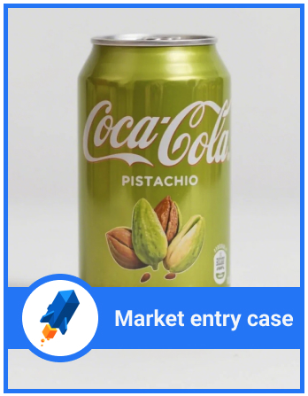 Market entry case thumbnail: Coca-Cola Pistachio can