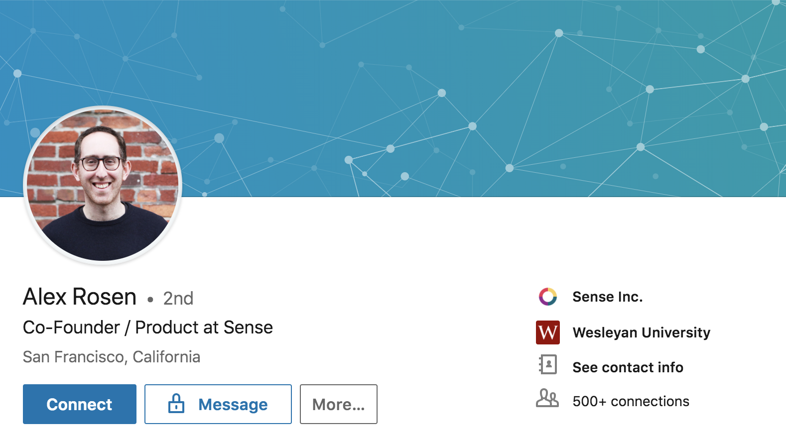 Bio of Alex Rosen, co-founder of Sense and Head of Product management